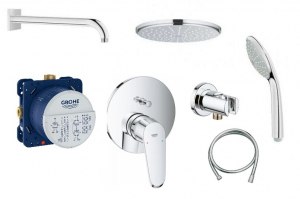 Grohe Eurodisc Cosmopolitan bateria podtynkowa z deszczownicą ścienną 210