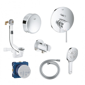 Grohe Essence podtynkowy system do napełniania wanny przez przelew ze słuchwką Rainshower