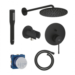 Grohe Essence Black zestaw prysznicowy podtynkowy z deszczownicą 310 czarny mat