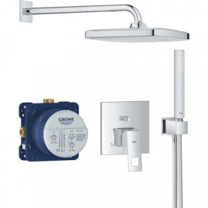 Grohe Eurocube zestaw prysznicowy podtynkowy z deszczownicą chrom 25239000