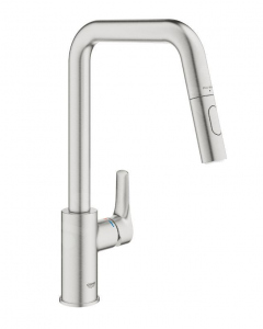 Grohe Eurosmart 2021 bateria kuchenna z wyciagana wylewka super steel 30619DC0