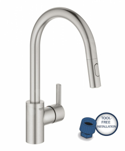Grohe Feel bateria kuchenna z wyciagana wylewka super steel 31486DC1