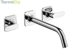 HANSGROHE  Axor Citterio M Trzyotworowa bateria umywalkowa podtynkowa z rozetami i długą wylewką 34315000