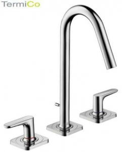 HANSGROHE  Axor Citterio M Trzyotworowa bateria umywalkowa z uchwytami jednoramiennymi i rozetami 34133000