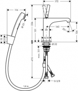 Hansgrohe Axor Citterio E zestaw bidette 36130000
