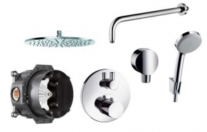 Hansgrohe Ecostat S 300 termostatyczny zestaw podtynkowy z deszczownią