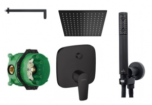 Hansgrohe Talis Black 280 czarny zestaw podtynkowy