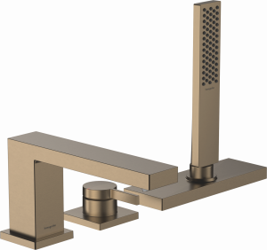 Hansgrohe Tecturis E 3-otworowa bateria na brzeg wanny z sBox element zewnetrzny Braz szczotkowany 73443140