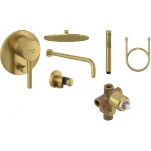 Kludi Bozz Gold 300 mini prysznicowy zestaw podtynkowy z deszczownicą