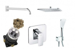 Kludi Pure Style 200 podtynkowy zesta wprysznicowy z deszczownicą