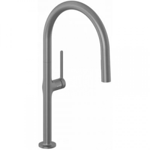 Kludi Reef bateria kuchenna wyciagana wylewka czarny szczotkowany 50851N275