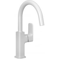 Kludi Renon bateria umywalkowa z bocznym uchwytem push open bialy mat 420275375