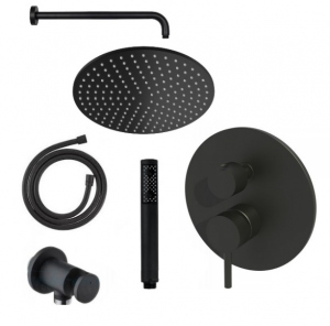 Paffoni Light Black zestaw podtynkowy do 3 odbiorników