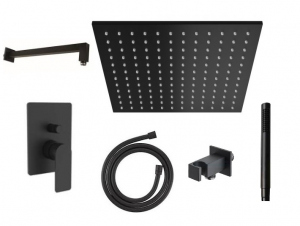 Paffoni Theorema XS Black zestaw podtynkowy z deszczownicą