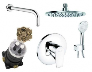 Podtynkowy zestaw prysznicowy Kludi Pure Solid z deszczownicą 200