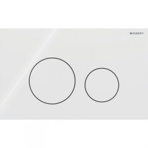 Przycisk wc UP320 Geberit Sigma40 szklo biale okragly 115.628.SI.1