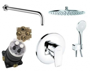 Podtynkowy zestaw prysznicowy Kludi Pure&Solid 300 z deszczownicą