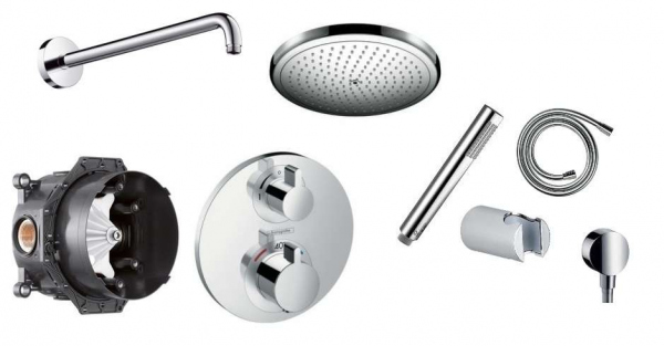 Termostatyczny pakiet podtynkowy Hansgrohe Ecostate s z deszczownicą 28cm-image_Hansgrohe_HGR/ECOSTATS/280_1