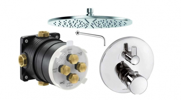 Podtynkowy zestaw termostatyczny KLudi Balance z deszczownicą - bez możliwości sterowania dodatkową słuchawką prysznicową.-image_Grohe_KL/BALANCE/T1F_1