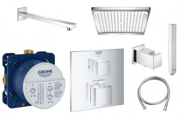 Grohe GrohthermCube bateria termostatyczna z deszczownicą kwadratową Hansgrohe 24cm -image_Hansgrohe_115.0084.958_1