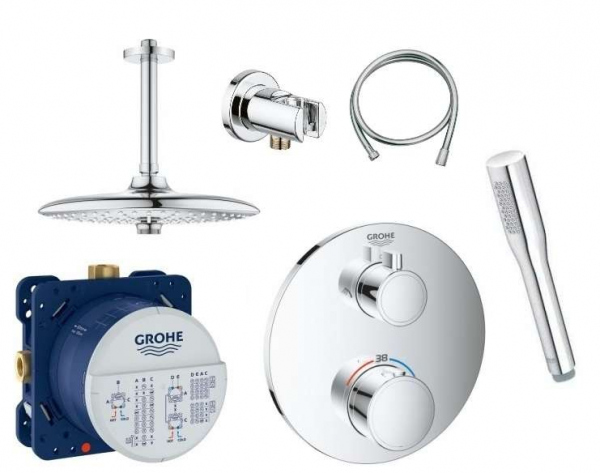 Grohe Grohtherm kompletny zestaw podtynkowy z deszczownicą Euphoria 260 - pakiet gotowy do montażu.-image_Grohe_GR/Grohtherm/euphoria260_1