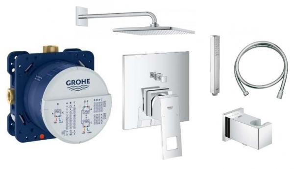 Grohe Eurocube Smart podtynkowy zestaw prysznicowy z kwadratową deszczownicą.-image_Grohe_26564000_1