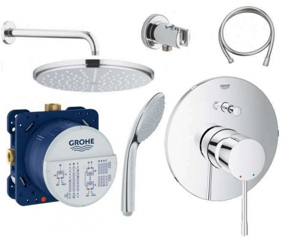 Grohe Essence podtynkowa bateria prysznicowa z dużą okrągłą deszczownicą 210mm.-image_Grohe_GR/ESSENCE/210_1