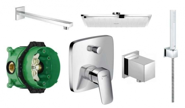 Pakiet pod prysznic Hansgrohe Logis z duzą kwadratową deszczownicą 23cm-image_Grohe/Hansgrohe_HGR/LOGIS/230_1