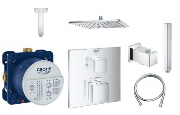 Grohe GrothermCube zestaw podtynkowy termostatyczny z sufitową deszczownicą Kludi Aqua-image_Grohe_3560000_1