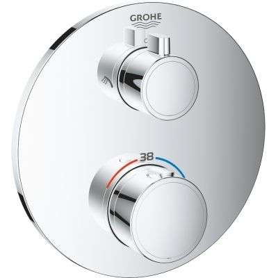 Podtynkowy termostat do 2 odbiorników z okrągłą rozetą-image_Grohe_24076000_1