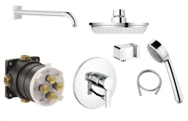 Kludi Zenta zestaw prysznicowy z deszczownicą Grohe Euphoria 15cm KL/ZENTA/150-image_Kludi / Grohe_KL/ZENTA/150_1