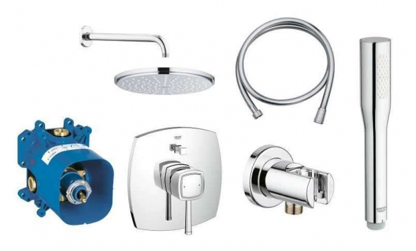 Prysznicowy zestaw podtynkowy Grohe Eurostyle w unikalnej bieli, zestaw gotowy do montażu z deszczownicą.-image_Grohe_GR/GRANDERA/210_1