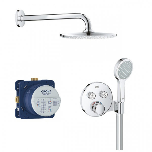Podtynkowy zestaw prysznicowy Grohe Grohtherm Smartcontrol z okrągłą deszczownicą 210mm 34743000
