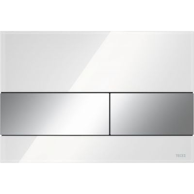 Metalowo-szklany przycisk spłukujący do spłuczek podtynkowych Tece - model Square 9.240.802 -image_Tece_9.240.802_1