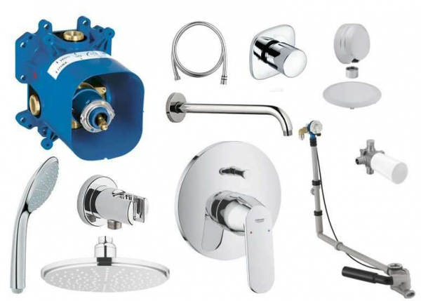 Zestaw podtynkowy prysznicowy Grohe Eurosmat Cosmopolitan, napełnianie wody przez przelew.-image_Grohe_GR/ECOSMO/3NW_1