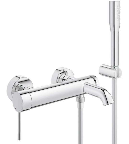 Natynkowa bateria wannowa z zestawem natryskowym Grohe Essence 25249001