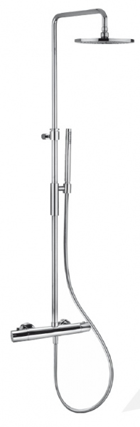 Natynkowa termostatyczna kolumna prysznicowa Paffoni Light z deszczownicą 225mm