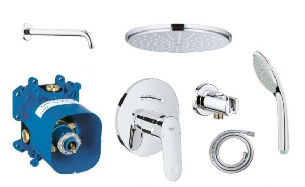 Kompletny pakiet podtynkowy Grohe Europlus z deszczownicą 21cm i słuchawką -image_Grohe_28479001_1
