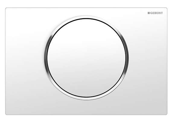 Geberit przycisk spłukujący do wc w kolorze biały mat z błyszczącymi obwolutami -image_Geberit_115758jt5_1