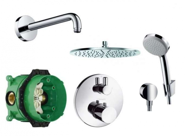 Hansgrohe Ecostate S zestaw termostatyczny z deszczownicą 30cm oraz słuchawką.-image_Grohe_23729003_1
