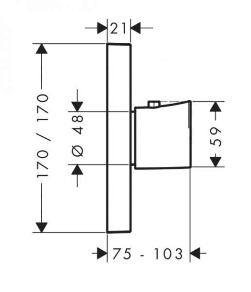 Wymiary techniczne baterii termostatycznej Hansgrohe Axor Organic 12711000-image_Hansgrohe_12711000_3