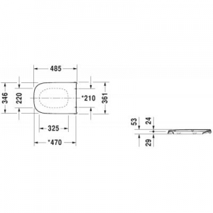 Wymiary techniczne deski do wc Duravit D-Code Vital 0060310000-image_Duravit_0060310000_2