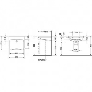 Wzmiarz technicyne umzwalki Duravit DuraStyle Vital Med 2330650070-image_Duravit_2330650070_2