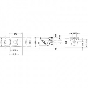 Wymiary techniczne kompletu do wc Duravit DuraStyle 45520900A1 -image_Duravit_45520900A1_3