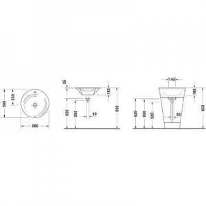 Dane techniczne umywalki Duravit Starck 1 0406580000-image_Duravit_0406580000_2