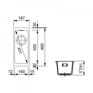 Dane techniczne zlewu Franke Kubus KBG 125.0330.987-image_Franke_1250330987_2