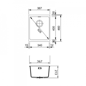 Dane techniczne zlewu Franke Kubus KBG 125.0073.029-image_Franke_1250073029_2