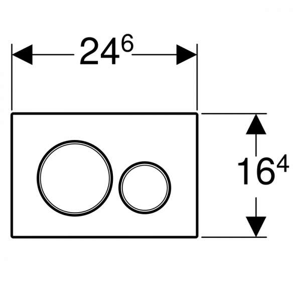 Wymiary techniczne czarnego przycisku Sigma20 -image_Geberit_115.882.14.1_2
