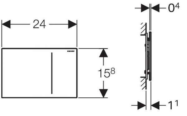 Rysunek techniczny szklanego przycisku spłukującego Geberit Sigma 70 do UP320 115.620.SI.1-image_Geberit_115.620.SI.1_3