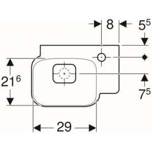 Rysunek techniczny małej umywalki Geberit 125540600-image_Geberit_125540600_3